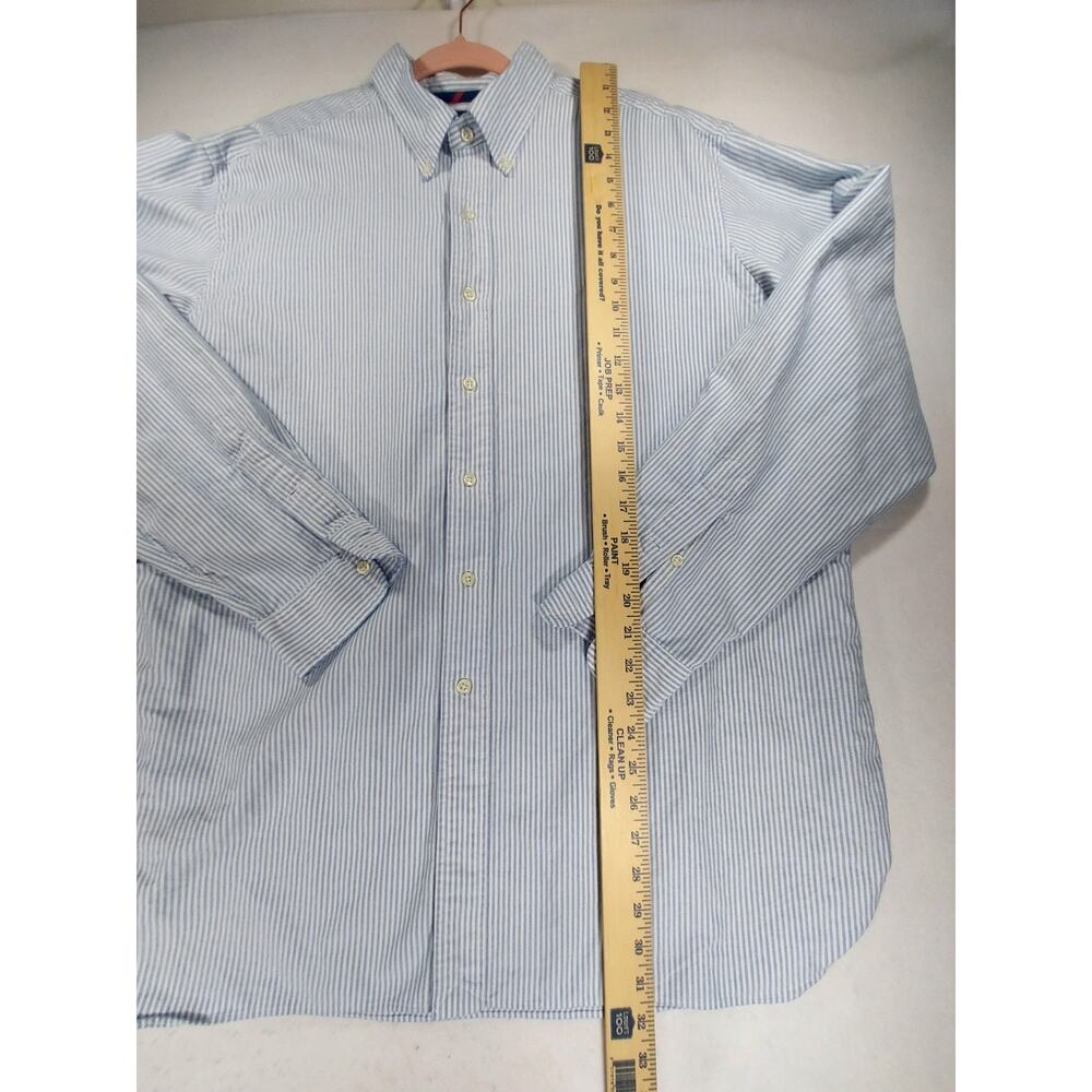 RALPH LAUREN Mens Blue Striped Cotton Button-Down Classic Fit Shirt Sz 2XL Pony - Picture 2 of 8